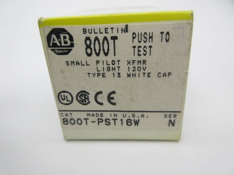 ALLEN BRADLEY 800T-PST16W SER. N 120V (BK/YL) NSMP