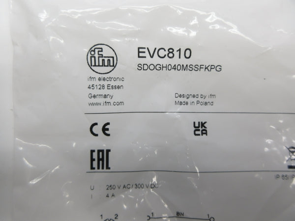 IFM EFECTOR EVC810 SDOGH040MSSFKPG 250VAC 4A NSMP