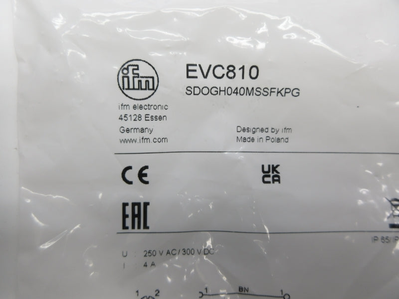 IFM EFECTOR EVC810 SDOGH040MSSFKPG 250VAC 4A NSMP