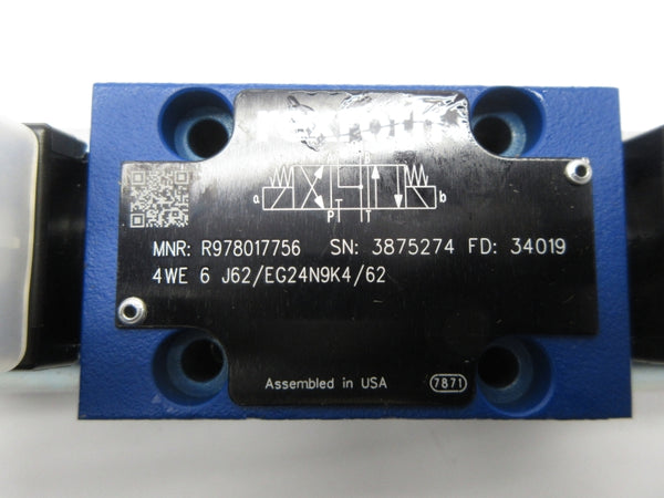 REXROTH 4WE 6 J62/EG24N9K4/62 R978017756 24VDC 1.25A NSNP