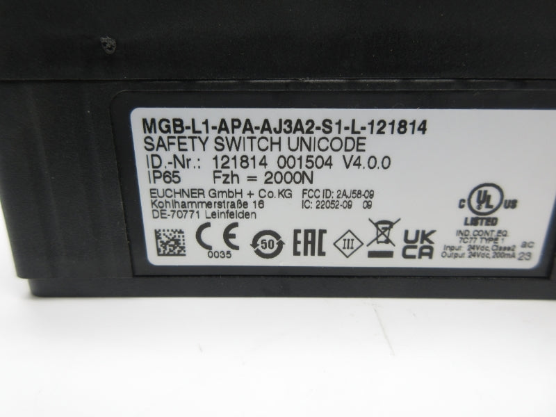 EUCHNER MGB-L1-APA-AJ3A2-S1-L-121814 NSNP