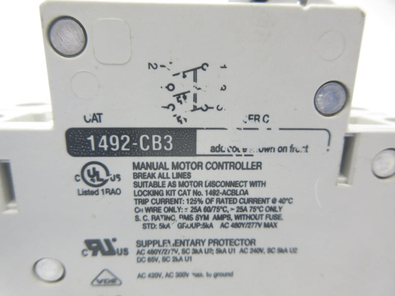 ALLEN BRADLEY 1492-CB3H060 SER. C 277V 6A NSNP