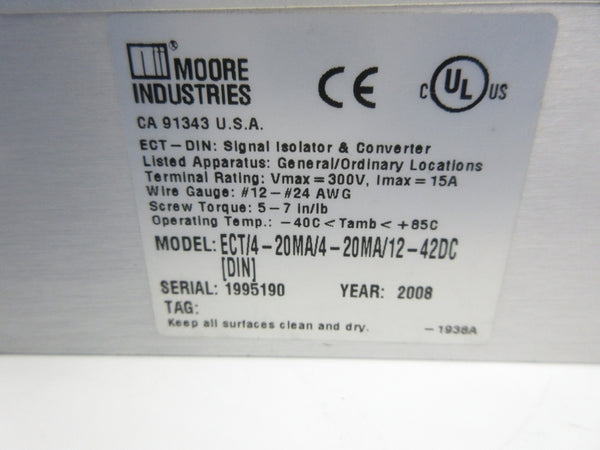 MOORE INDUSTRIES ECT/4-20MA/4-20MA/12-42DC NSNP