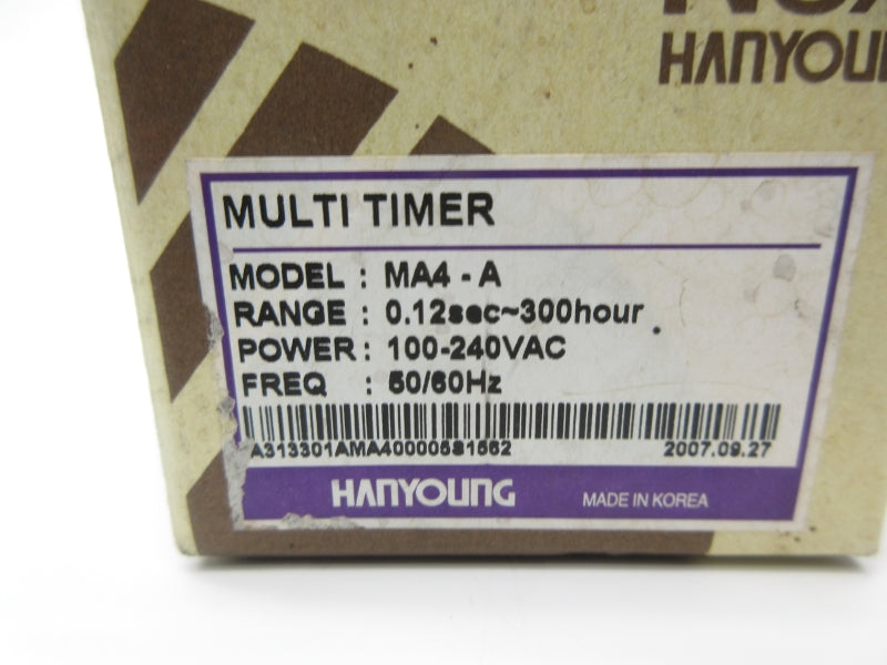 NUX HANYOUNG MA4-A 100-240VAC 0.12S-300H NSMP