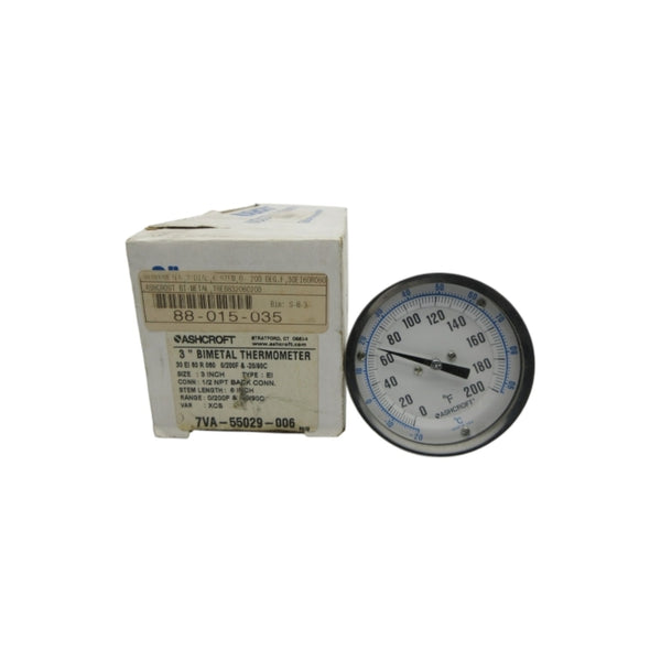 ASHCROFT 30 EI 60 R 060 0/200F & -20/90C 3" NSMP