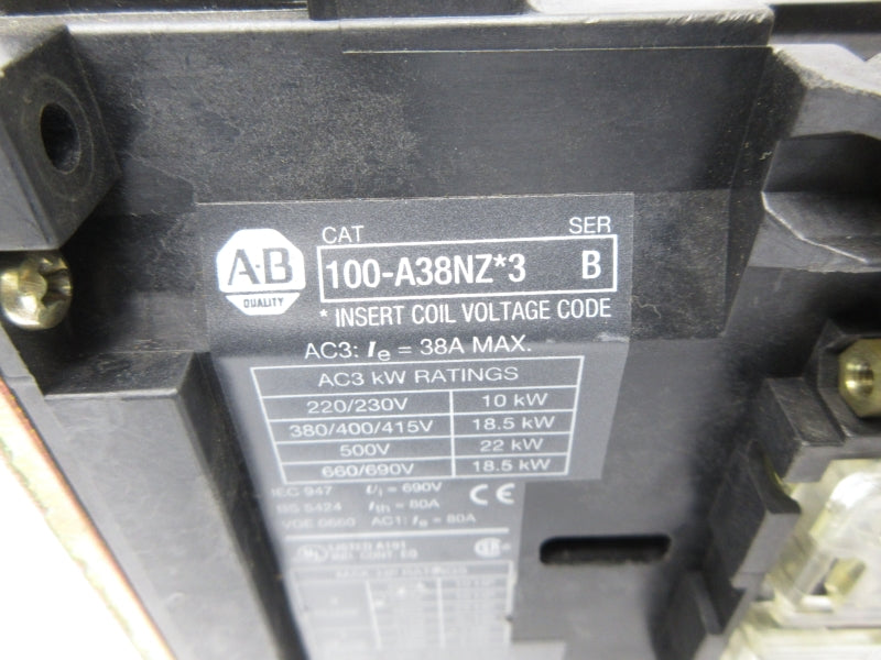 ALLEN BRADLEY 100-A38NZ243 SER. B 24V NSNP
