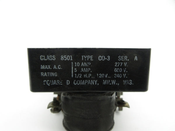 SQUARE D 8501 CO-3 SER. A 277VAC 10A NSNP