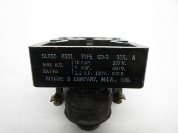 SQUARE D 8501 CO-3 SER. A 277VAC 10A UNMP