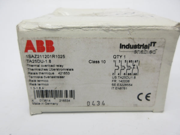 ABB 1SAZ211201R1025 TA25DU-1.8 1.3-1.8A NSMP