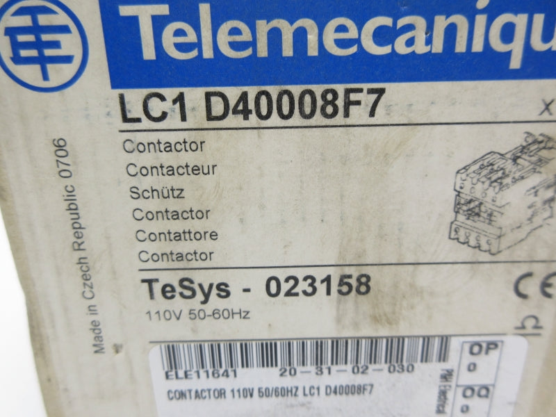 TELEMECANIQUE LC1 D40008F7 110V NSMP