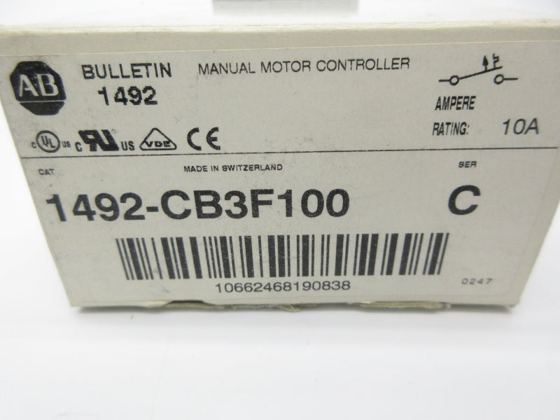 ALLEN BRADLEY 1492-CB3F100 SER. A 277V 10A NSMP