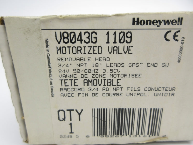 HONEYWELL V8043G 1109 24V 3/4" NSMP
