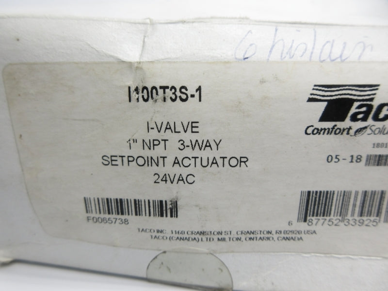 TACO COMFORT SOLUTIONS I100T3S-1 24VAC 1" NSMP