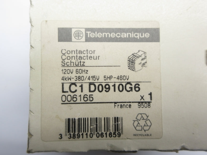 TELEMECANIQUE LC1D0910G6 120V NSFS