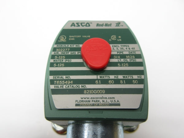 ASCO 8210G009 110/120V 5-125PSI 3/4" NSNP