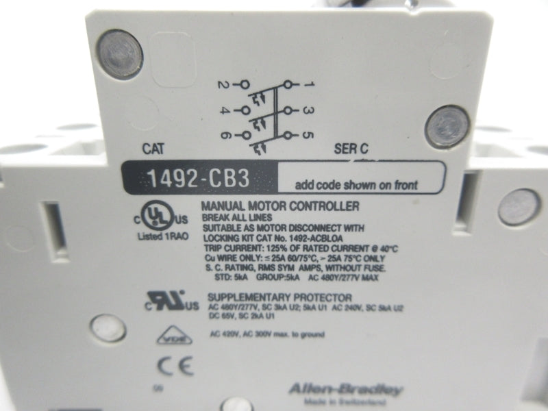 ALLEN BRADLEY 1492-CB3G250 SER. C 277V 25A NSNP