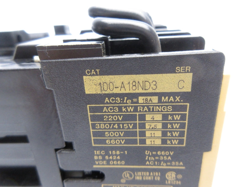 ALLEN BRADLEY 100-A18ND3 SER. C 110/120V 18A NSNP