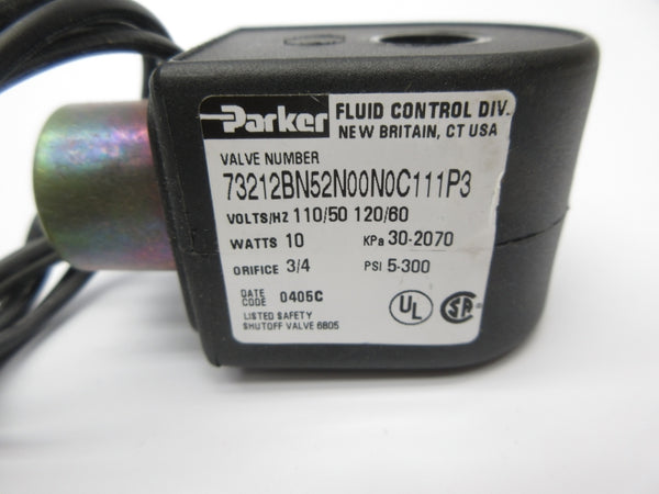 PARKER 73212BN52N00N0C111P3 110/120V 5-300PSI 3/4" NSNP