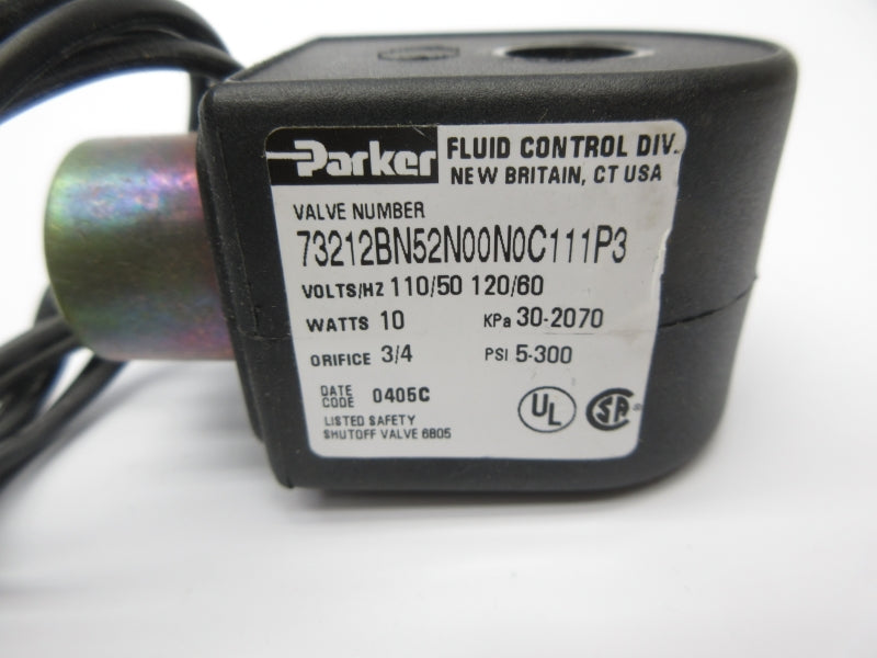 PARKER 73212BN52N00N0C111P3 110/120V 5-300PSI 3/4" NSNP