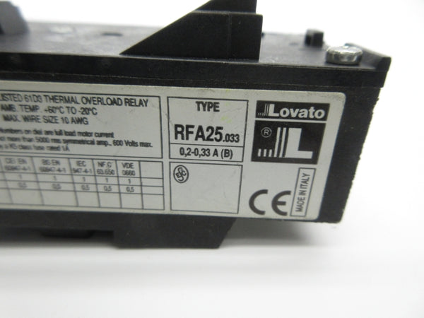 LOVATO RFA25.033 0.2-0.33A NSNP