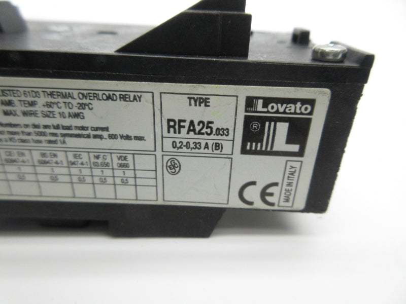 LOVATO RFA25.033 0.2-0.33A NSNP