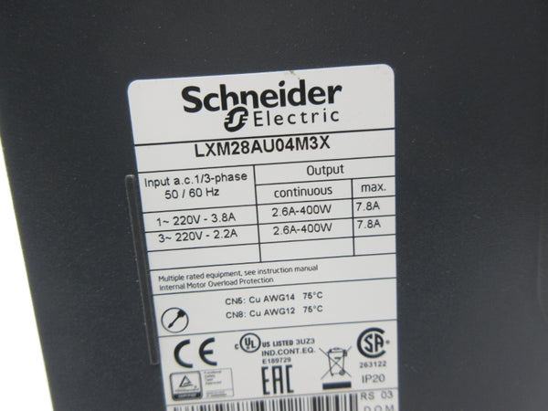SCHNEIDER ELECTRIC LXM28AU04M3X 220V 3.8/2.2A NSNP