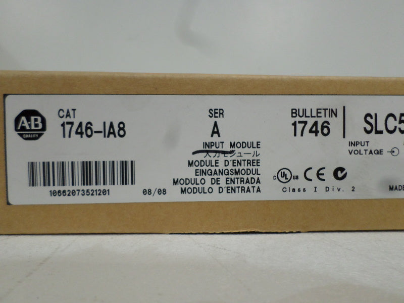 ALLEN BRADLEY 1746-IA8 SER. A DATE: 2008  NSFS