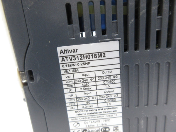 SCHNEIDER ELECTRIC ATV312H018M2 200-240V UNMP