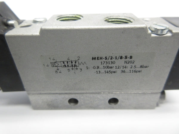 FESTO MEH-5/2-1/8-S-B 173130 24VDC 13/145PSI UNMP