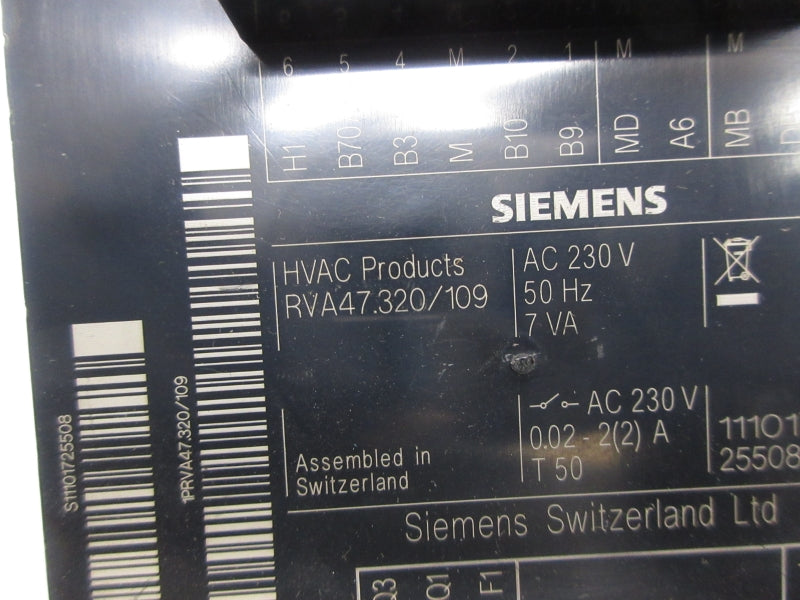 SIEMENS RVA47.320/109 230VAC UNMP