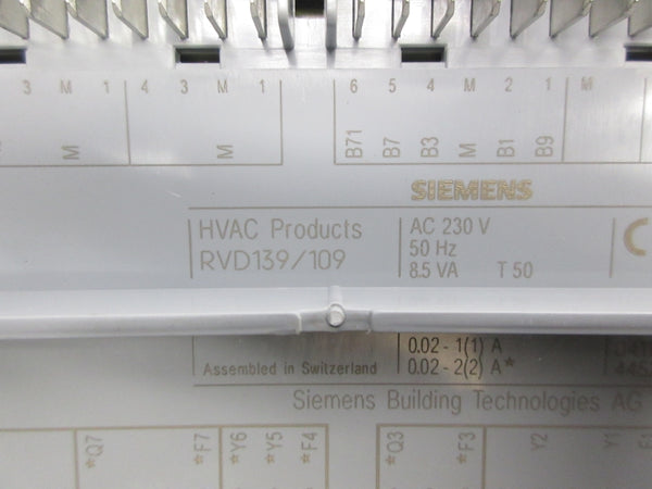 SIEMENS RVD139/109 230VAC UNMP