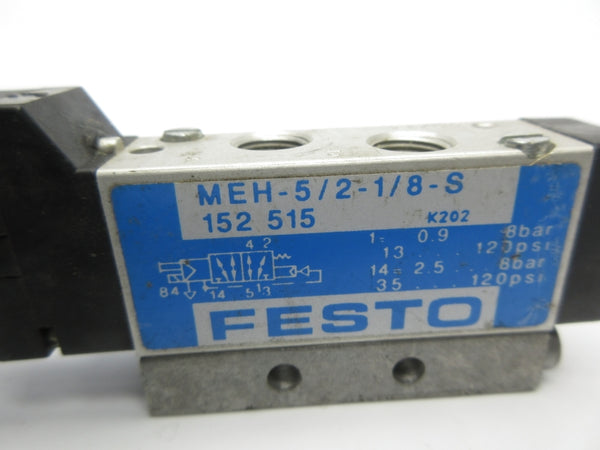 FESTO MEH-5/2-1/8-S 152515 24VDC 120PSI UNMP