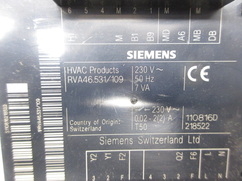 SIEMENS RVA46.531/109 230V UNMP