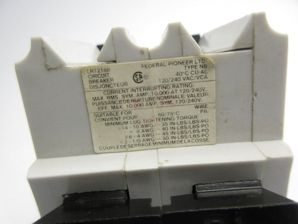 FEDERAL PIONEER NB240 120/240VAC 40A NSNP