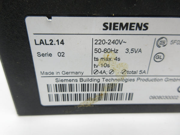 SIEMENS LAL2.14 220-240V UNMP
