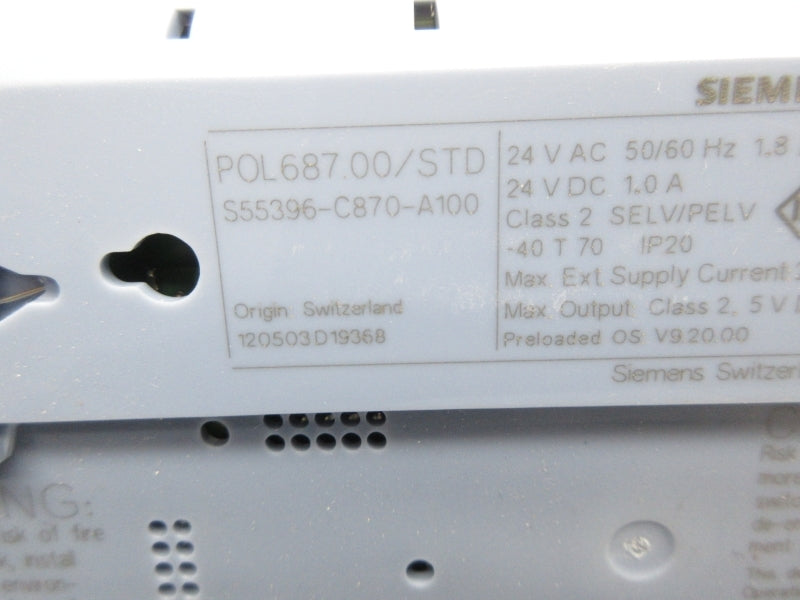 SIEMENS POL687.00/STD 24VAC/DC NSNP