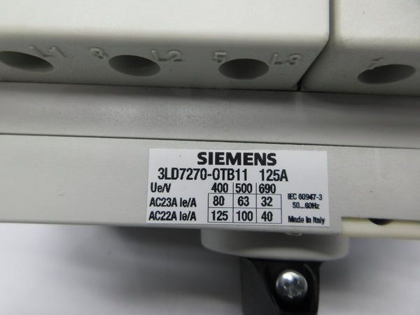 SIEMENS 3LD7270-0TB11 125A NSNP