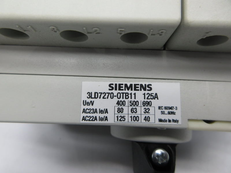SIEMENS 3LD7270-0TB11 125A NSNP