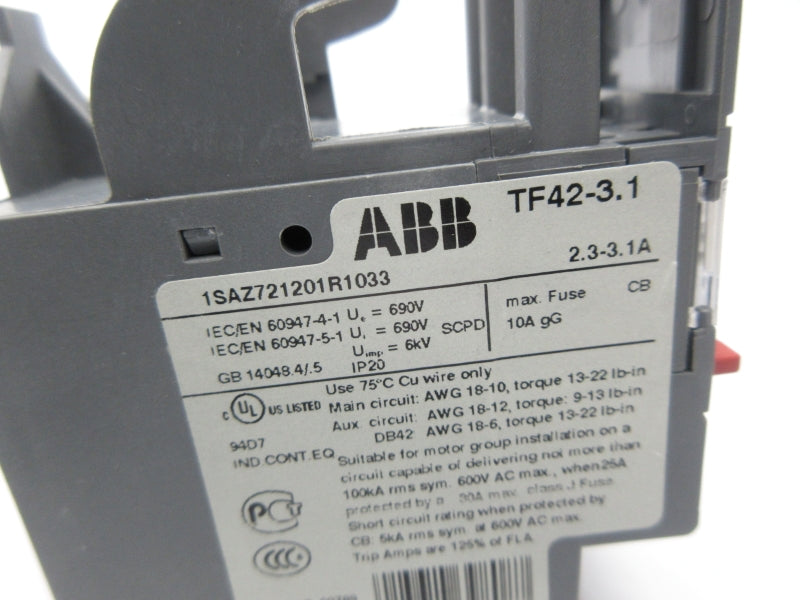 ABB TF42-3.1 1SAZ721201R1033 2.3-3.1A NSNP