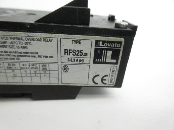 LOVATO RFS25.33 600V 2-3.3A NSNP