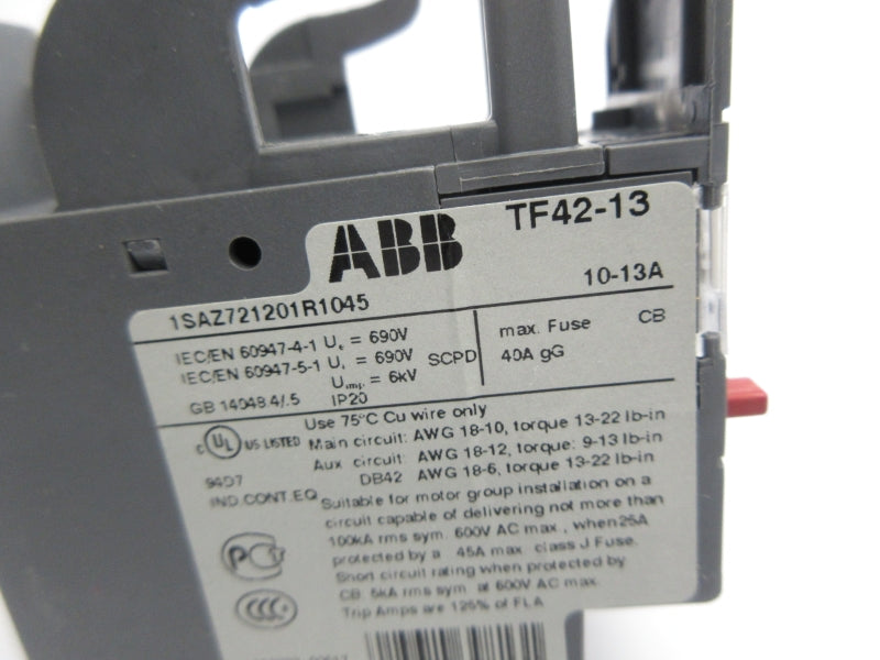 ABB TF42-13 1SAZ721201R1045 600VAC 10-13A NSNP