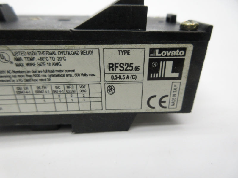 LOVATO RFS25.05 600V 0.3-0.5A NSNP