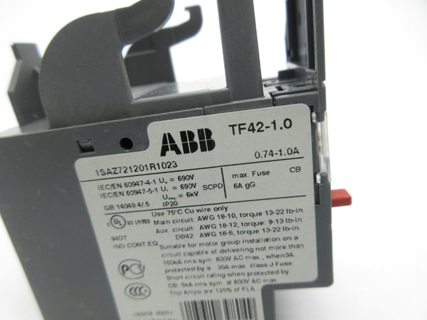 ABB TF42-1.0 1SAZ721201R1023 600VAC 0.74-1.0A NSNP
