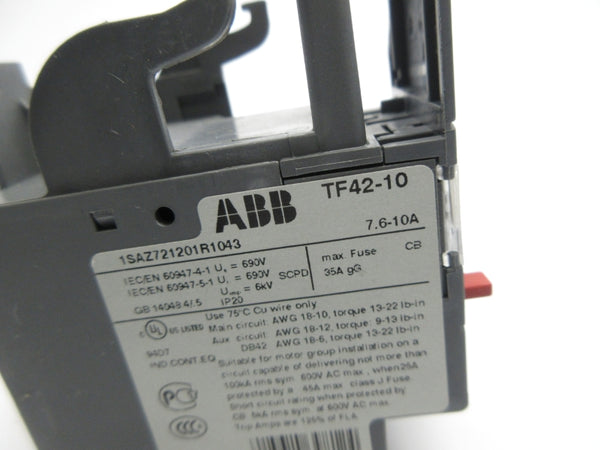 ABB TF42-10 1SAZ721201R1043 600VAC 7.6-10A NSNP