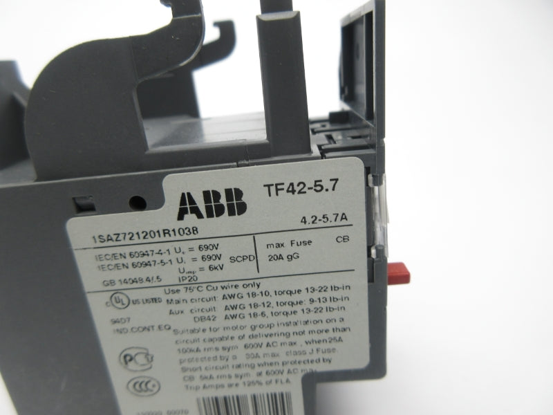 ABB TF42-5.7 1SAZ721201R1038 600VAC 4.2-5.7A NSNP