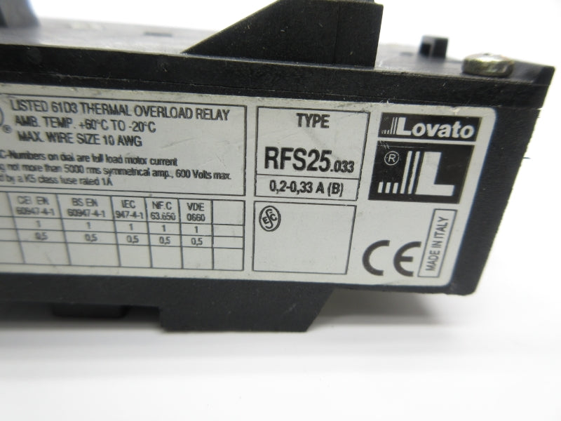 LOVATO RFS25.033 600V 0.2-0.33A NSNP
