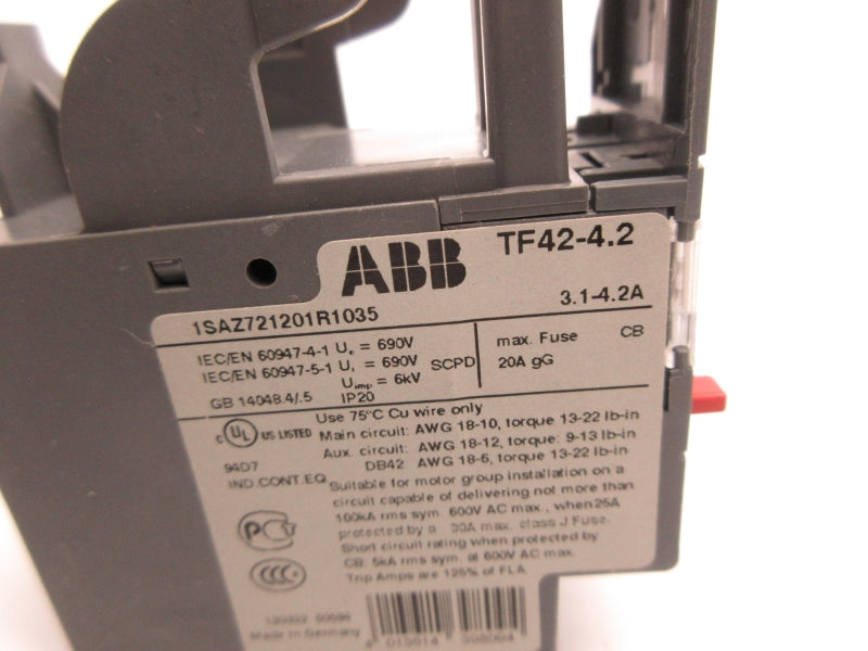ABB TF42-4.2 1SAZ721201R1035 600VAC 3.1-4.2A NSNP
