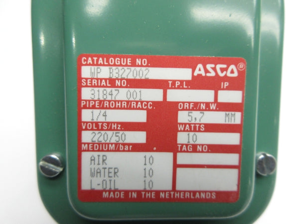 ASCO WPB327002 220V 10PSI 1/4" NSNP