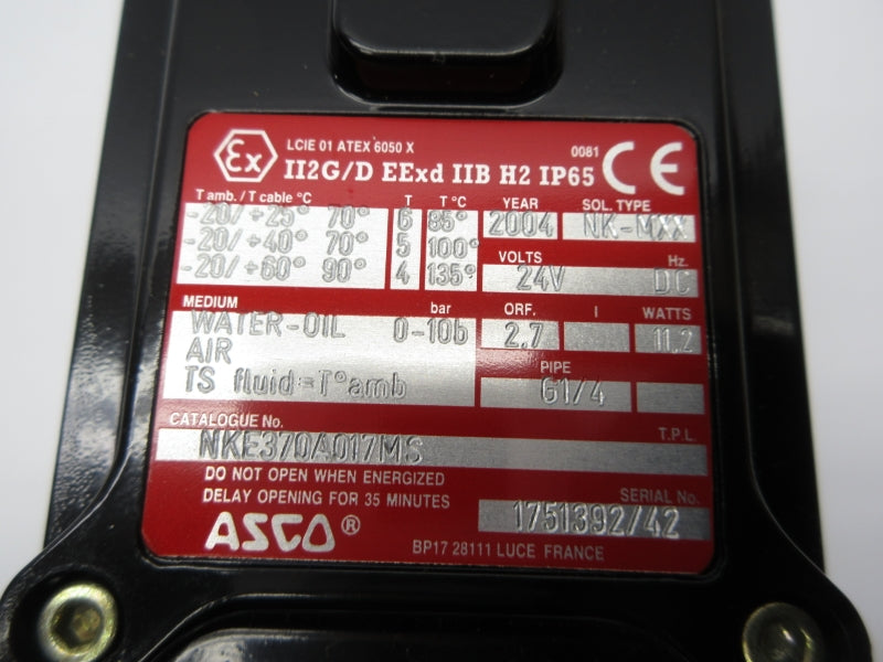 ASCO NKE370A017MS 24VDC 1/4" NSNP