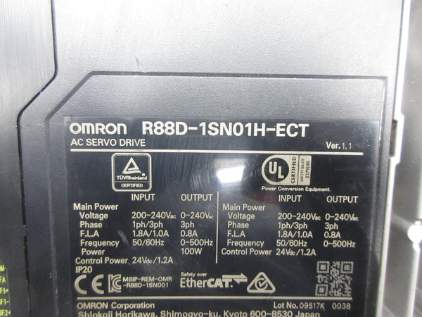 OMRON R88D-1SN01H-ECT 200-240V 1.8/1.0A NSNP